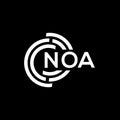 NOA letter logo design. NOA monogram initials letter logo concept. NOA letter design in black background Royalty Free Stock Photo