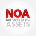 NOA Net Operating Assets - business\'s operating assets minus its operating liabilities, acronym text concept background