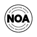 NOA Net Operating Assets - business\'s operating assets minus its operating liabilities, acronym text stamp