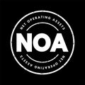 NOA Net Operating Assets - business\'s operating assets minus its operating liabilities, acronym text stamp
