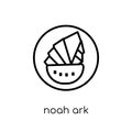 Noah Ark icon. Trendy modern flat linear vector Noah Ark icon on