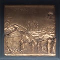 Noah Bronze Bas Relief - Florence Baptistery Royalty Free Stock Photo