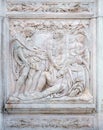 The Noah elation, relief on portal of Saint Petronius Basilica in Bologna