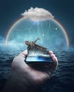 Noah`s Ark Bible Story on a cellphone Royalty Free Stock Photo