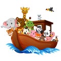 Noah`s Ark cartoon Royalty Free Stock Photo
