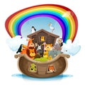 Noah`s Ark With Rainbow Royalty Free Stock Photo