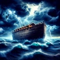 Noah s ark in a storm