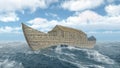 Noah's Ark in the stormy ocean