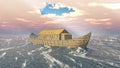 Noah's Ark in the stormy ocean