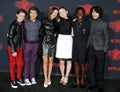 Noah Schnapp, Gaten Matarazzo, Millie Bobby Brown, Sadie Sink, Caleb McLaughlin and Finn Wolfhard Royalty Free Stock Photo