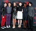 Noah Schnapp, Gaten Matarazzo, Millie Bobby Brown, Sadie Sink, Caleb McLaughlin and Finn Wolfhard Royalty Free Stock Photo