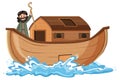 Noahs Ark and cartoon character set