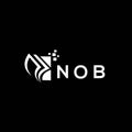 NOB credit repair accounting logo design on BLACK background. NOB creative initials Growth graph letter logo concept. NOB business