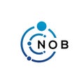 NOB letter technology logo design on white background. NOB creative initials letter IT logo concept. NOB letter design