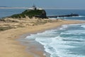 Nobbys Beach and Nobbys Lighthouse in Newcastle New South Wales Australia