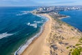 Nobbys Beach and Newcastle Harbour - aerial view - Newcastle NSW Australia Royalty Free Stock Photo