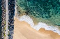 Nobbys Beach - Newcastle NSW Australia - Aerial View straight down Royalty Free Stock Photo