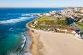 Nobbys Beach NSW Australia - Aerial view of beach and Fort Scratchley Royalty Free Stock Photo