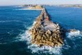 Nobbys Breakwall - Newcastle NSW Australia Royalty Free Stock Photo