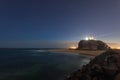 Nobbys Lighthouse - Newcastle Australia at Night Royalty Free Stock Photo