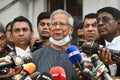 Nobel peace laureate Muhammad Yunus at Labor Appellate Tribunal for bail extension in Dhaka.