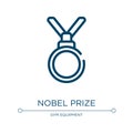 Nobel prize icon. Linear vector illustration from awards collection. Outline nobel prize icon vector. Thin line symbol for use on