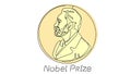 Nobel Prize single-line animation with a golden silhouette.