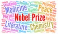 Nobel prize word cloud Royalty Free Stock Photo