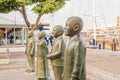 Nobel Square at waterfront in Cape Town with the four statues