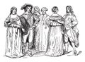 Nobility from the Time of Charles I, vintage illustration Royalty Free Stock Photo