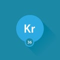 Noble gas Krypton flat icon