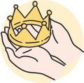 Noble Gesture Crowning Glory in Hands Vector Art Royalty Free Stock Photo