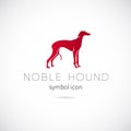 Noble Hound Silhouette Vector Symbol Icon or Label