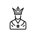Black line icon for Noble, crown and vip