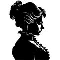 noble lady in a hat. Beautiful woman. Black and white style. Fashion of the 1900s. vintage. vector illustration