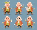 Noble medieval aristocrat mascot icons set cartoon design vector illustration