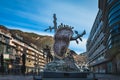 Noblesa del temps, Nobility of time, sculpture by Salvador Dali, melting clock and angels, Andorra Royalty Free Stock Photo