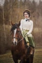 Noblewoman portrait on horse Royalty Free Stock Photo