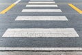 Nobody crosswalk or zebra crossing on the asphalt road for safety