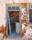 Nobody`s here, old ruined house entrance Royalty Free Stock Photo