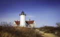 Panoramic Nobska Lighthouse Landscape in Woods Hole on Cape Cod, Massachusetts Royalty Free Stock Photo