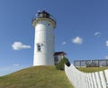 Nobska Point Light Lighthouse Woods Hole Falmouth Cape Cod MA Royalty Free Stock Photo