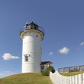 Nobska Point Light Lighthouse, Woods Hole, Falmouth, Cape Cod MA Royalty Free Stock Photo