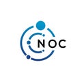 NOC letter technology logo design on white background. NOC creative initials letter IT logo concept. NOC letter design