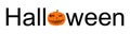 Halloween word sign vector silhouette illustration isolated on white. Pumpkin scary face laughing. Happy Jack O Lantern. Spooky. Royalty Free Stock Photo