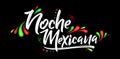 Noche mexicana, Mexican night spanish text, banner vector celebration Royalty Free Stock Photo