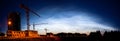 Noctilucent clouds glowing at night sky panorama Royalty Free Stock Photo