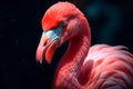 Nocturnal Majesty: Close-Up of a Pink Flamingo