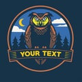 Nocturnal owl badge design