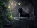 Nocturnal Serenade: Cat\'s Enchanting Encounter in the Moonlit Grove